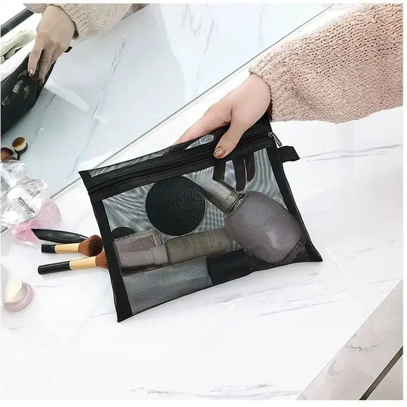 1PC Black Women Men Necessary Cosmetic Bag Transparent Travel Organizer Fashion Small Large Black Toiletry Bags Makeup Pouch Ultimate Bag Store
