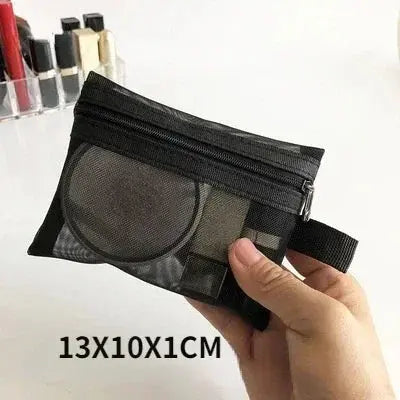 1PC Black Women Men Necessary Cosmetic Bag Transparent Travel Organizer Fashion Small Large Black Toiletry Bags Makeup Pouch Ultimate Bag Store