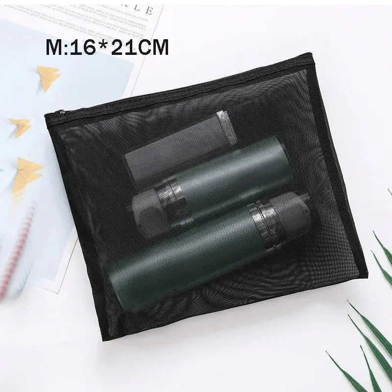 1PC Black Women Men Necessary Cosmetic Bag Transparent Travel Organizer Fashion Small Large Black Toiletry Bags Makeup Pouch Ultimate Bag Store