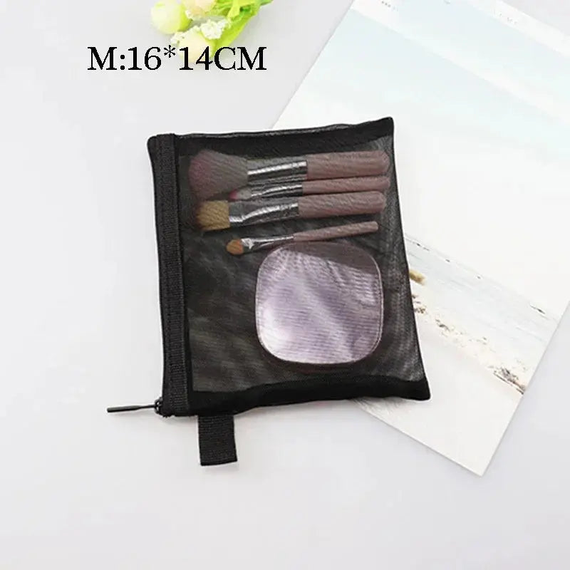 1PC Black Women Men Necessary Cosmetic Bag Transparent Travel Organizer Fashion Small Large Black Toiletry Bags Makeup Pouch Ultimate Bag Store