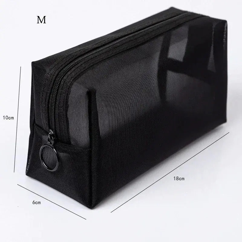 1PC Black Women Men Necessary Cosmetic Bag Transparent Travel Organizer Fashion Small Large Black Toiletry Bags Makeup Pouch Ultimate Bag Store