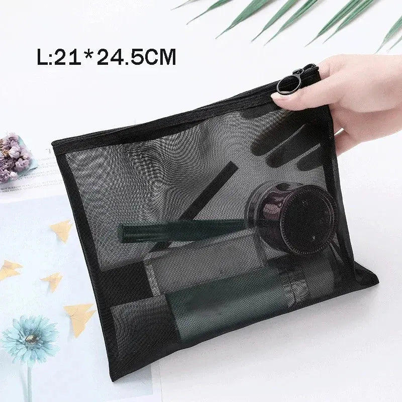 1PC Black Women Men Necessary Cosmetic Bag Transparent Travel Organizer Fashion Small Large Black Toiletry Bags Makeup Pouch Ultimate Bag Store