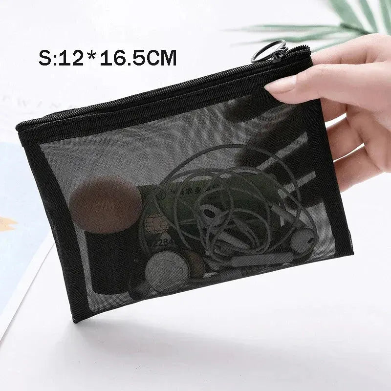 1PC Black Women Men Necessary Cosmetic Bag Transparent Travel Organizer Fashion Small Large Black Toiletry Bags Makeup Pouch Ultimate Bag Store