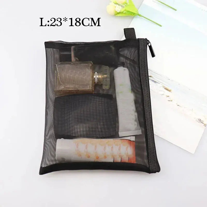1PC Black Women Men Necessary Cosmetic Bag Transparent Travel Organizer Fashion Small Large Black Toiletry Bags Makeup Pouch Ultimate Bag Store