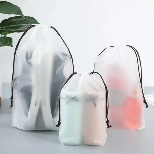 1Pcs PVC Transparent Drawstring Cosmetic Bag girl Clear Makeup Bag Women portable Waterproof Beauty Case Travel Toiletry Bags Ultimate Bag Store