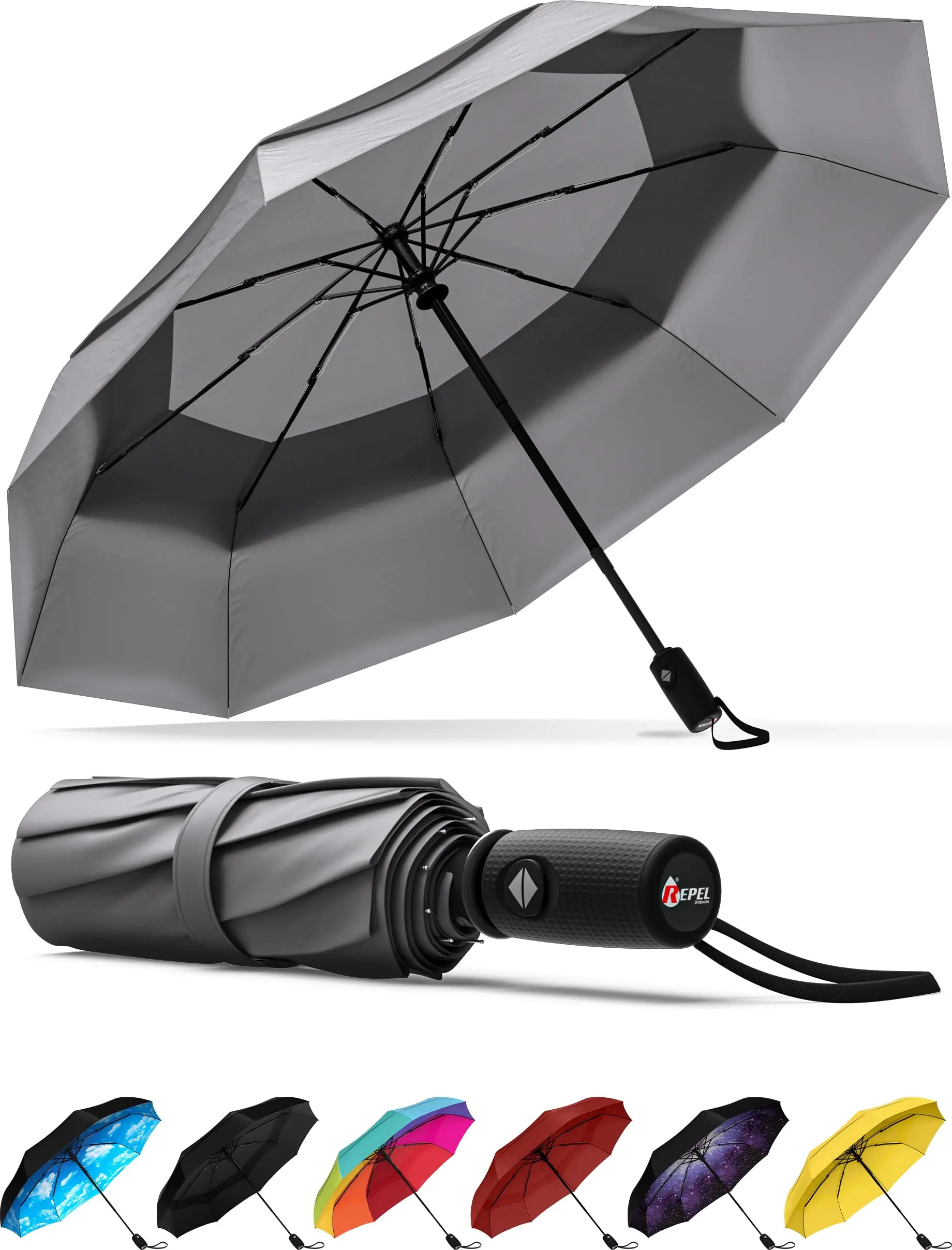 Repel Umbrella Windproof Travel Umbrella - Auto Open & Close, Compact & Durable - Vivareflex Online