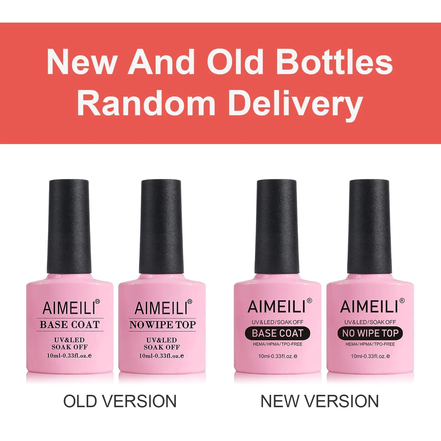 Vernis à ongles gel AIMEILI, ensemble de base et de top coat sans essuyage, finition brillante et longue durée, vernis à ongles gel à tremper - 2 x 10 ml