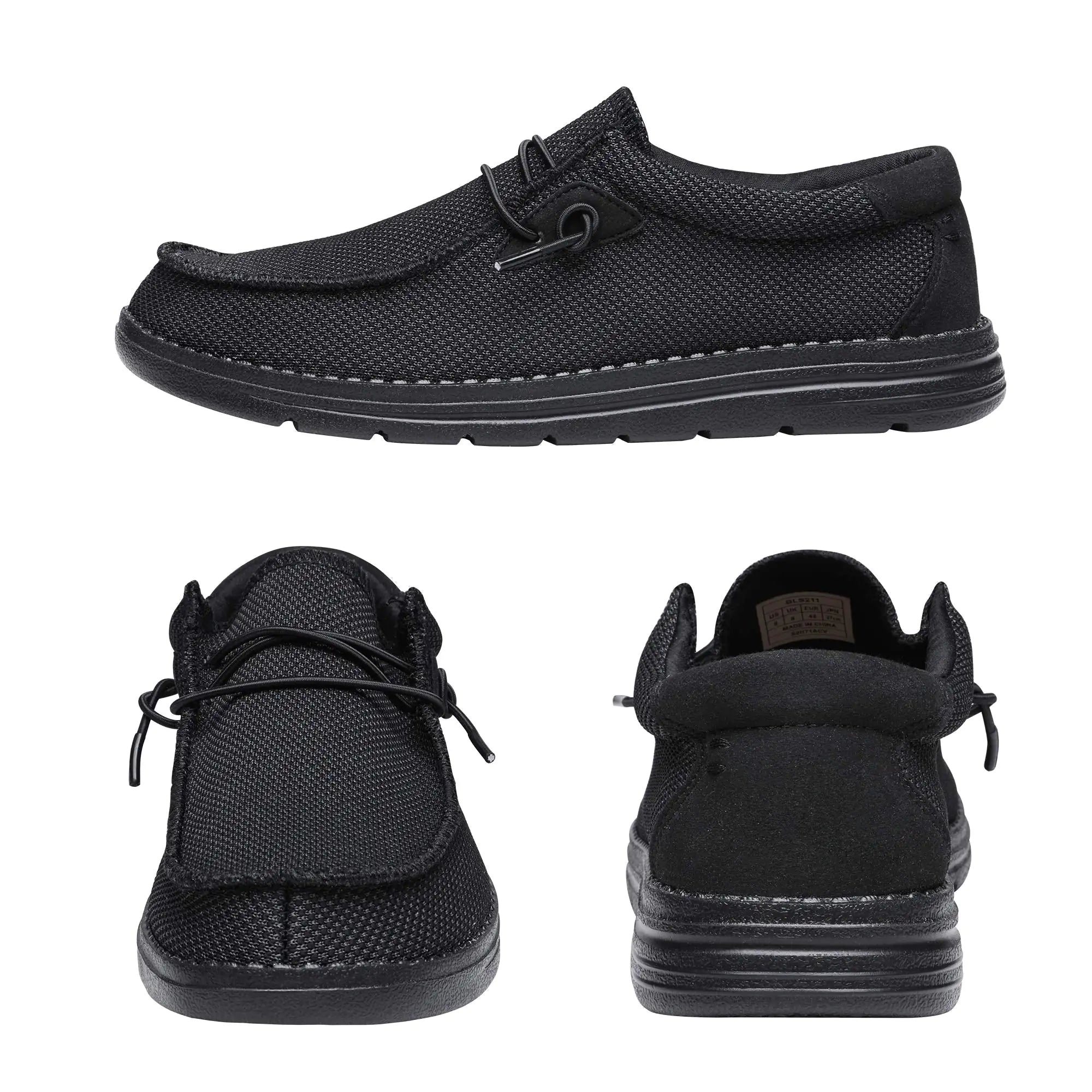 Mocassins décontractés à enfiler pour hommes Bruno Marc Chaussures extensibles 1.0 7.5 Noir