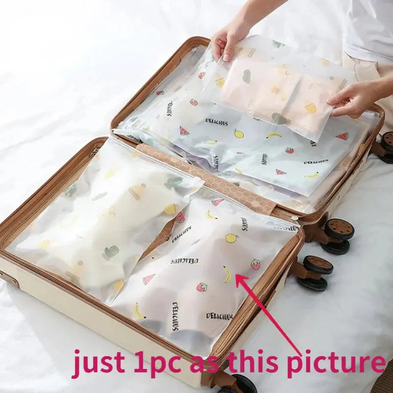 1pc Travel Zipper Cartoon Makeup Bag PVC Cosmetic Storage Bags Organizer Women Beauty Toiletry Kits Bath Wash Make Up Case Ultimate Bag Store