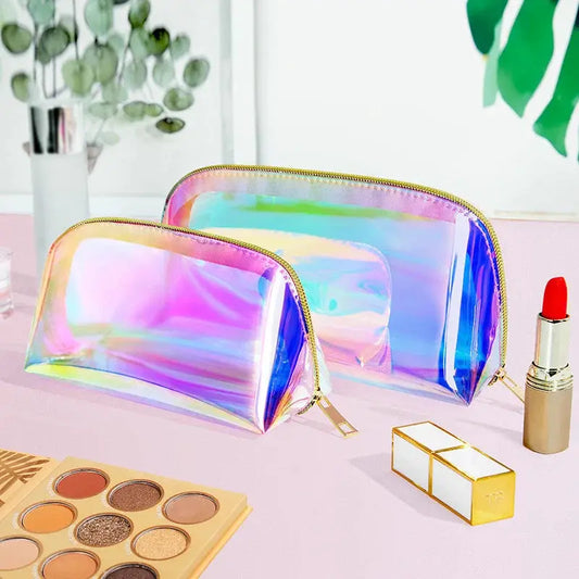 1pcs Korean Laser TPU Cute Makeup Bag Travel Cosmetic Organizer Transparent Waterproof Wash Bag Change Lipstick Storage Bag Ultimate Bag Store