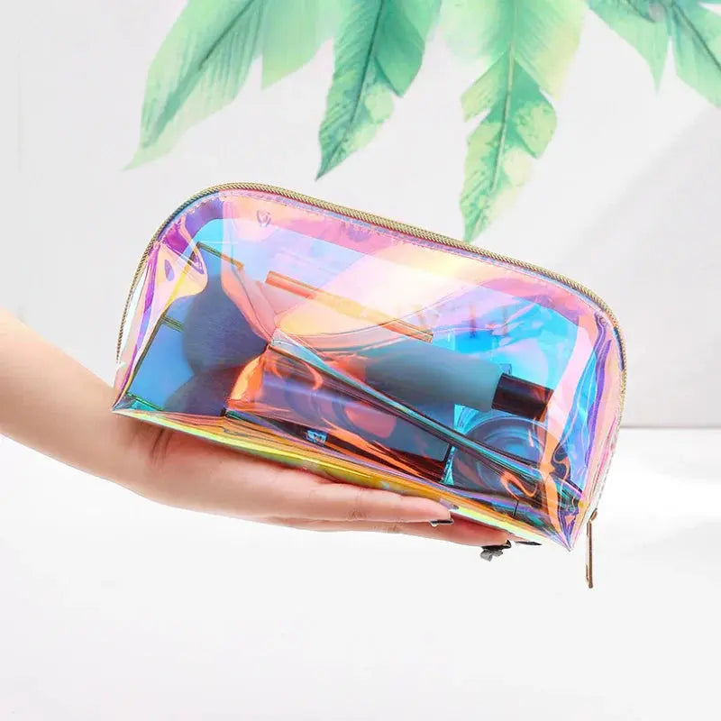 1pcs Korean Laser TPU Cute Makeup Bag Travel Cosmetic Organizer Transparent Waterproof Wash Bag Change Lipstick Storage Bag Ultimate Bag Store