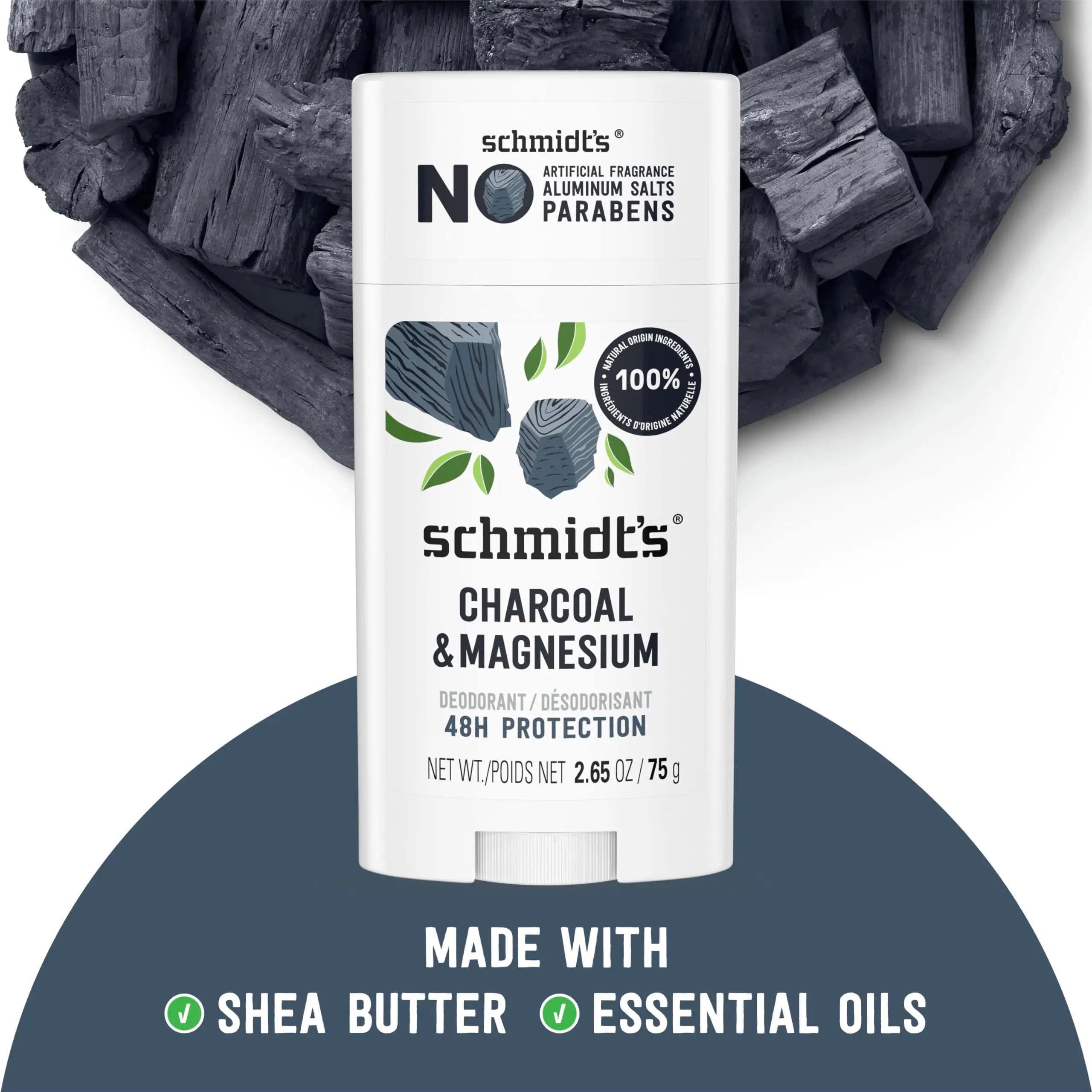 Schmidt’s Charcoal & Magnesium Aluminum-Free Vegan Deodorant - 2 Count - Vivareflex Online