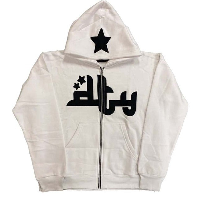 Sudadera con capucha y estampado de letras de estrellas