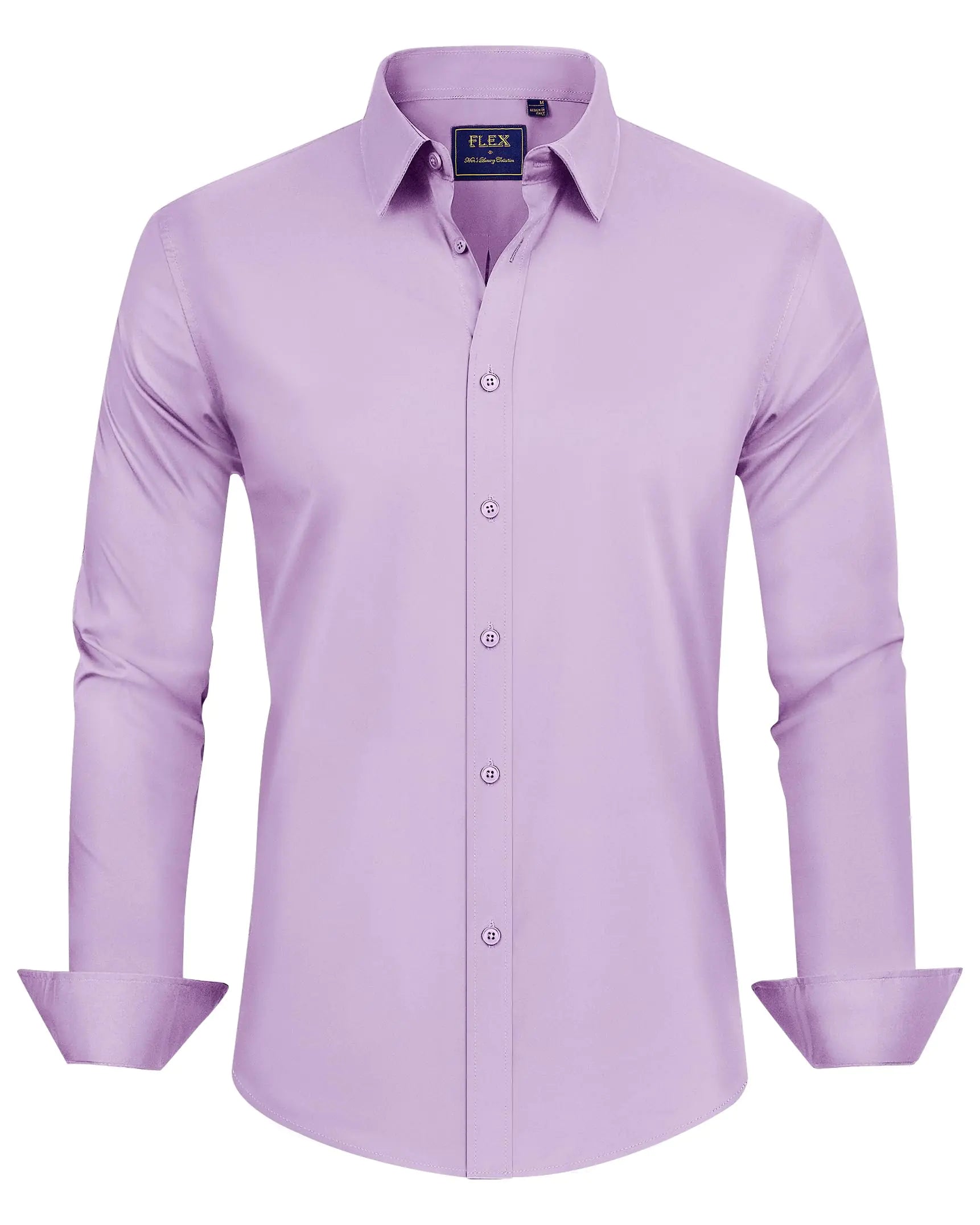 Chemises habillées pour hommes J.VER - Chemise formelle unie à manches longues extensible et antitache