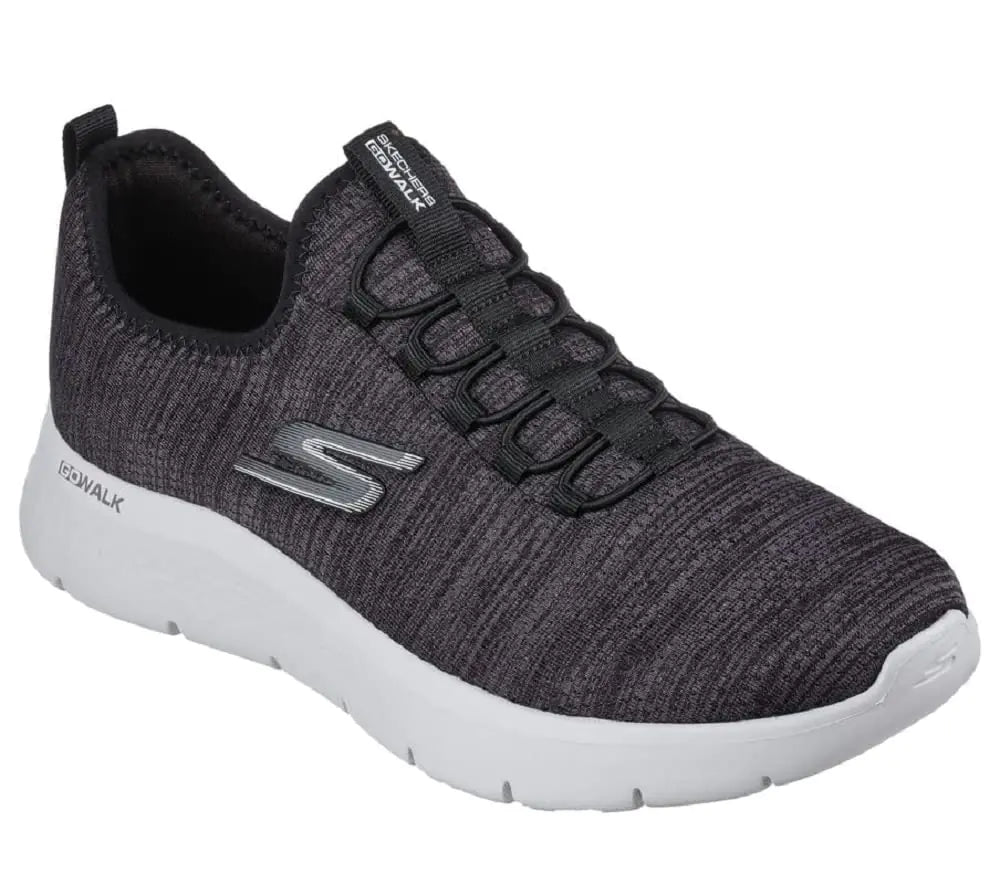 Skechers Gowalk Flex - Zapatillas deportivas informales sin cordones para caminar con espuma refrigerada por aire para hombre, talla 8, negro y blanco, 2 