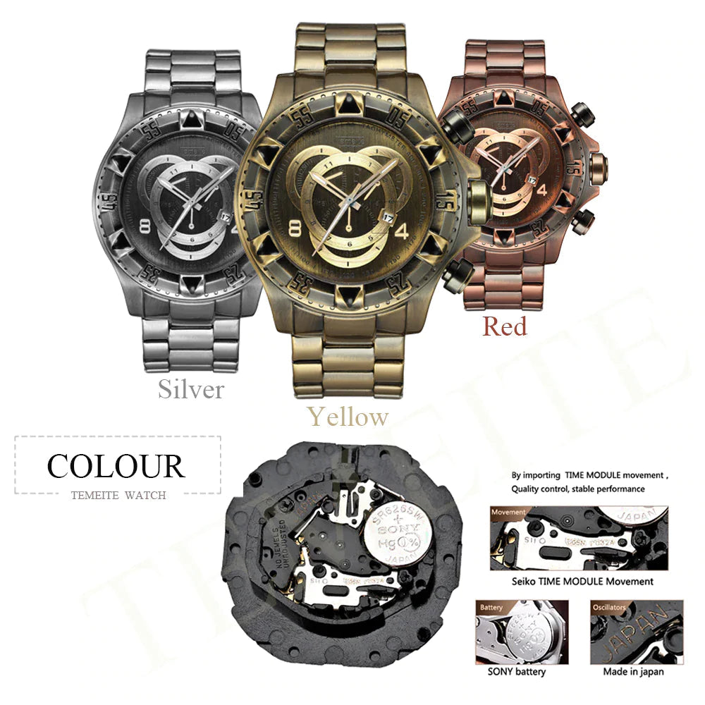 Men Quartz Clock Vintage Watch Vivareflex Online