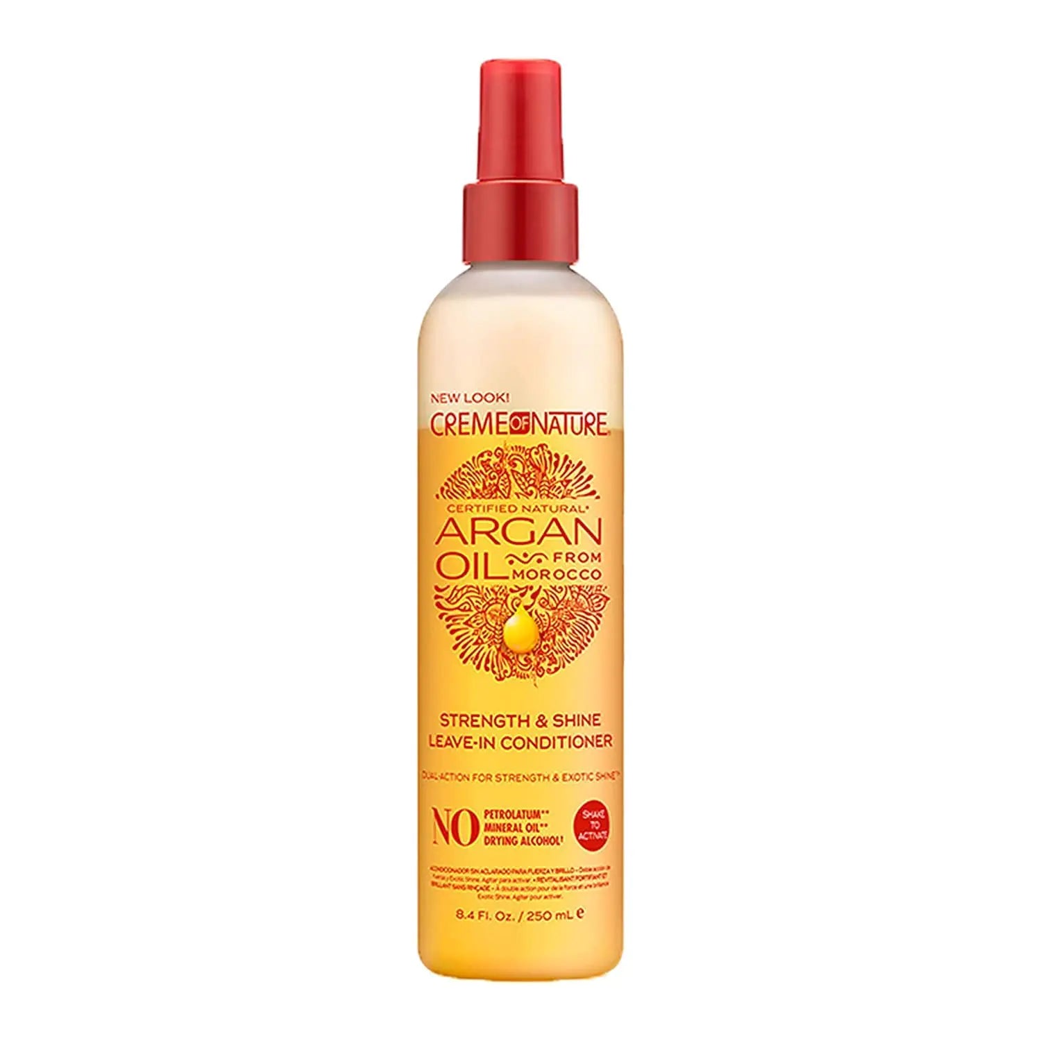 Crème de la nature, après-shampoing sans rinçage à l'huile d'argan, formule démêlante et revitalisante pour cheveux normaux 8,45 fl oz 8,4 fl oz (paquet de 1)