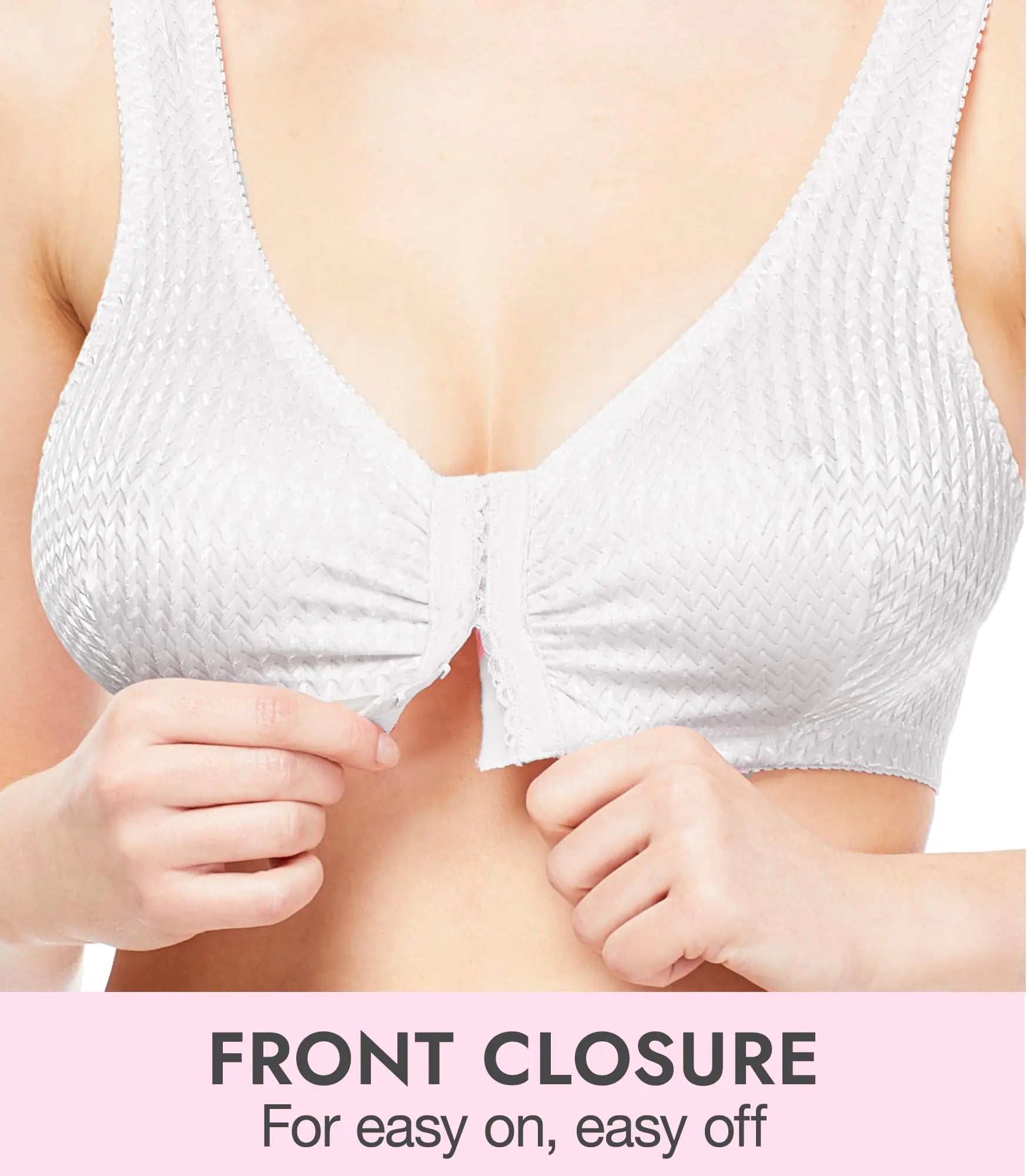 Soutien-gorge confort à fermeture frontale Carole Martin pour femme, sans armatures, taille 42, blanc