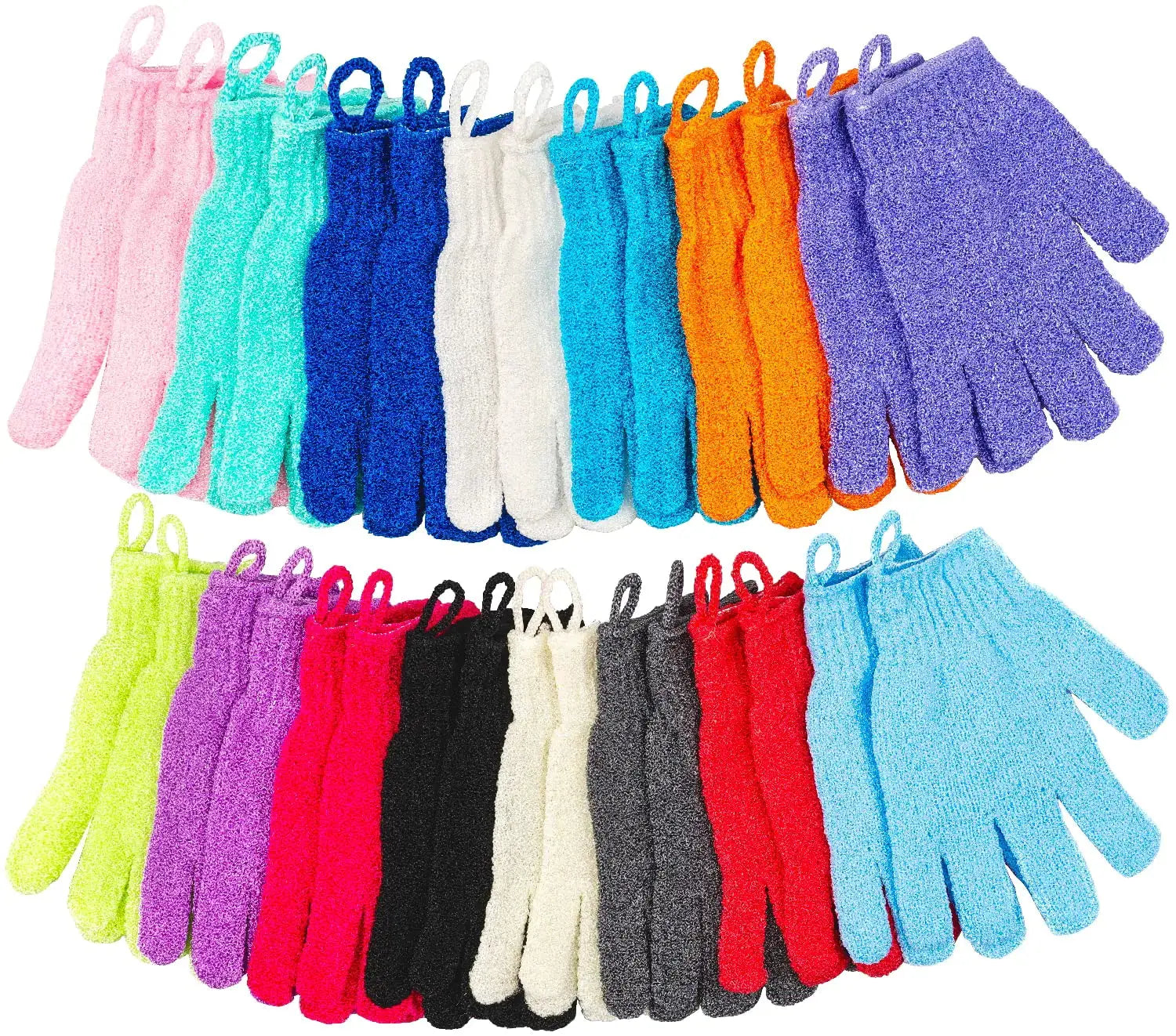 30 Pcs Exfoliating Shower Gloves – 15 Vibrant Colors, Deep Cleanse & Rejuvenate Skin - Vivareflex Online