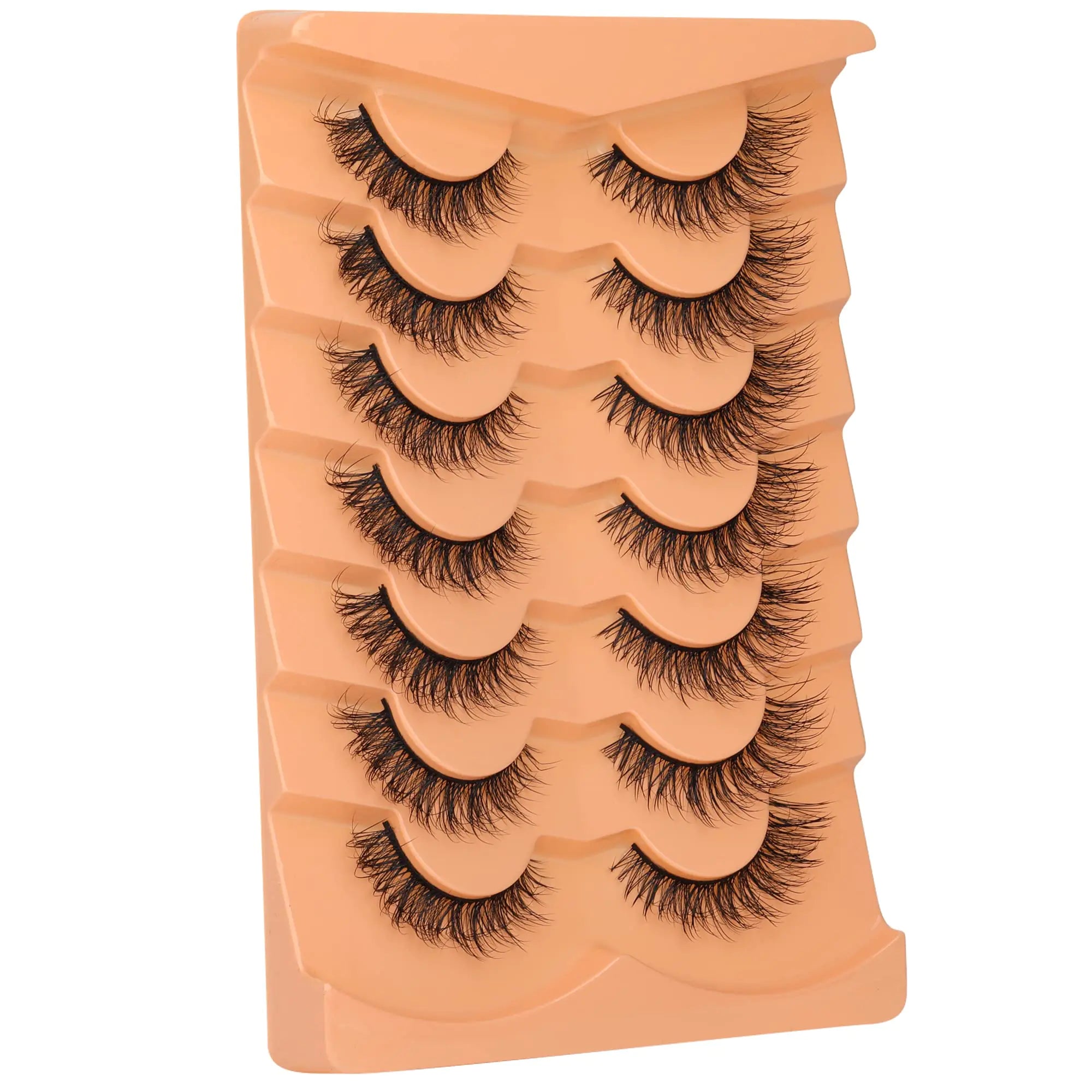 Pestañas de visón Pestañas postizas de aspecto natural Pestañas planas tenues Pestañas postizas esponjosas que parecen extensiones Pestañas postizas ALPHONSE de 16 mm Paquete B2-Wispy