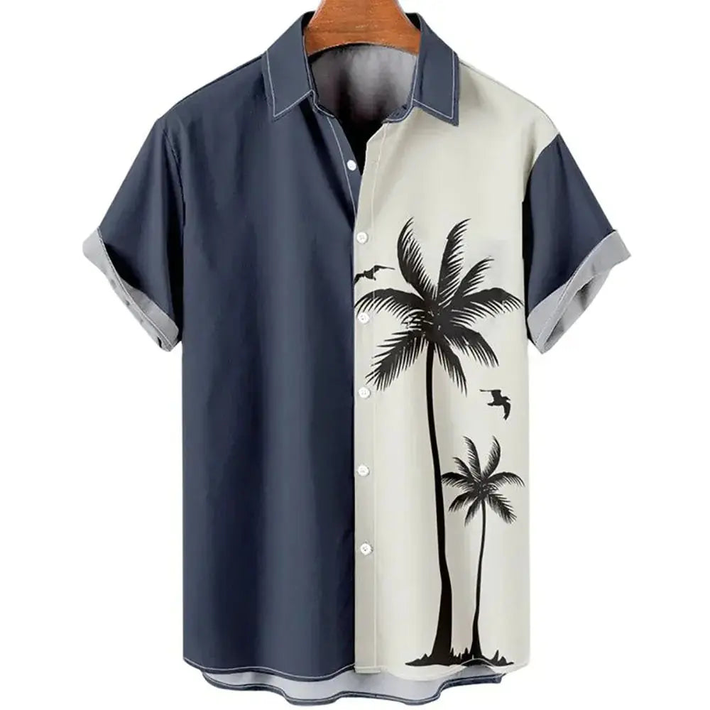 3D Coconut Tree Hawaiian Shirts For Men  Summer Beach Short Sleeve Vivareflex Online