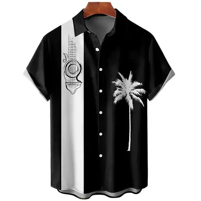 3D Coconut Tree Hawaiian Shirts For Men  Summer Beach Short Sleeve Vivareflex Online