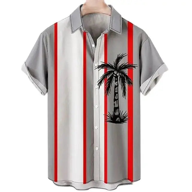 3D Coconut Tree Hawaiian Shirts For Men  Summer Beach Short Sleeve Vivareflex Online