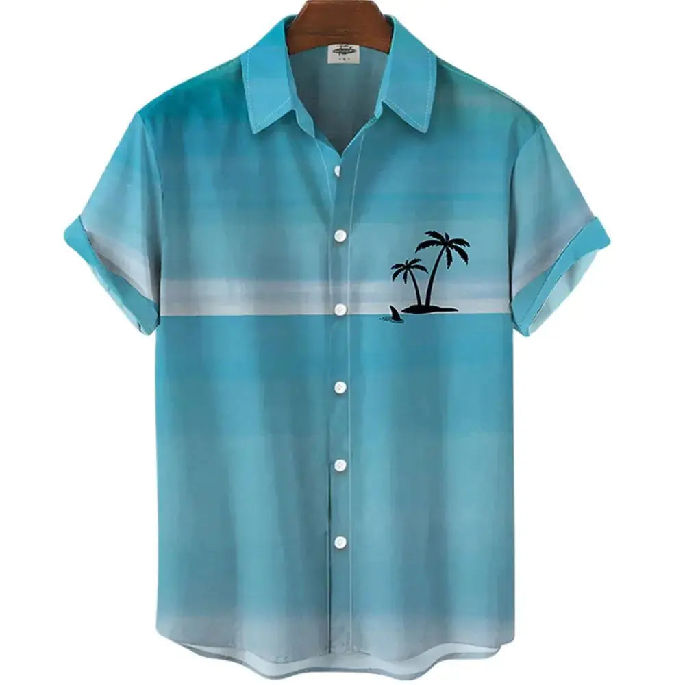 3D Coconut Tree Hawaiian Shirts For Men  Summer Beach Short Sleeve Vivareflex Online