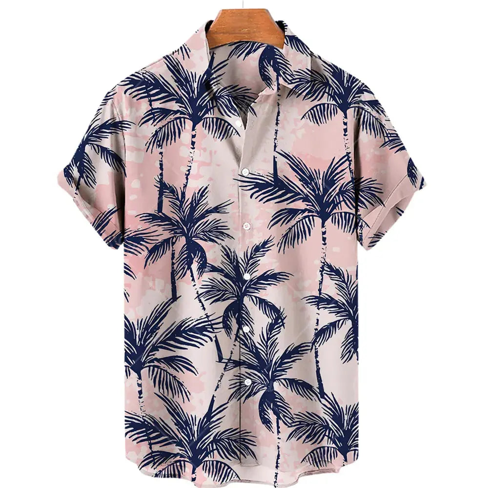 3D Coconut Tree Hawaiian Shirts For Men  Summer Beach Short Sleeve Vivareflex Online