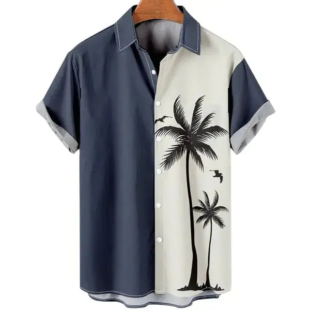 3D Coconut Tree Hawaiian Shirts For Men  Summer Beach Short Sleeve Vivareflex Online