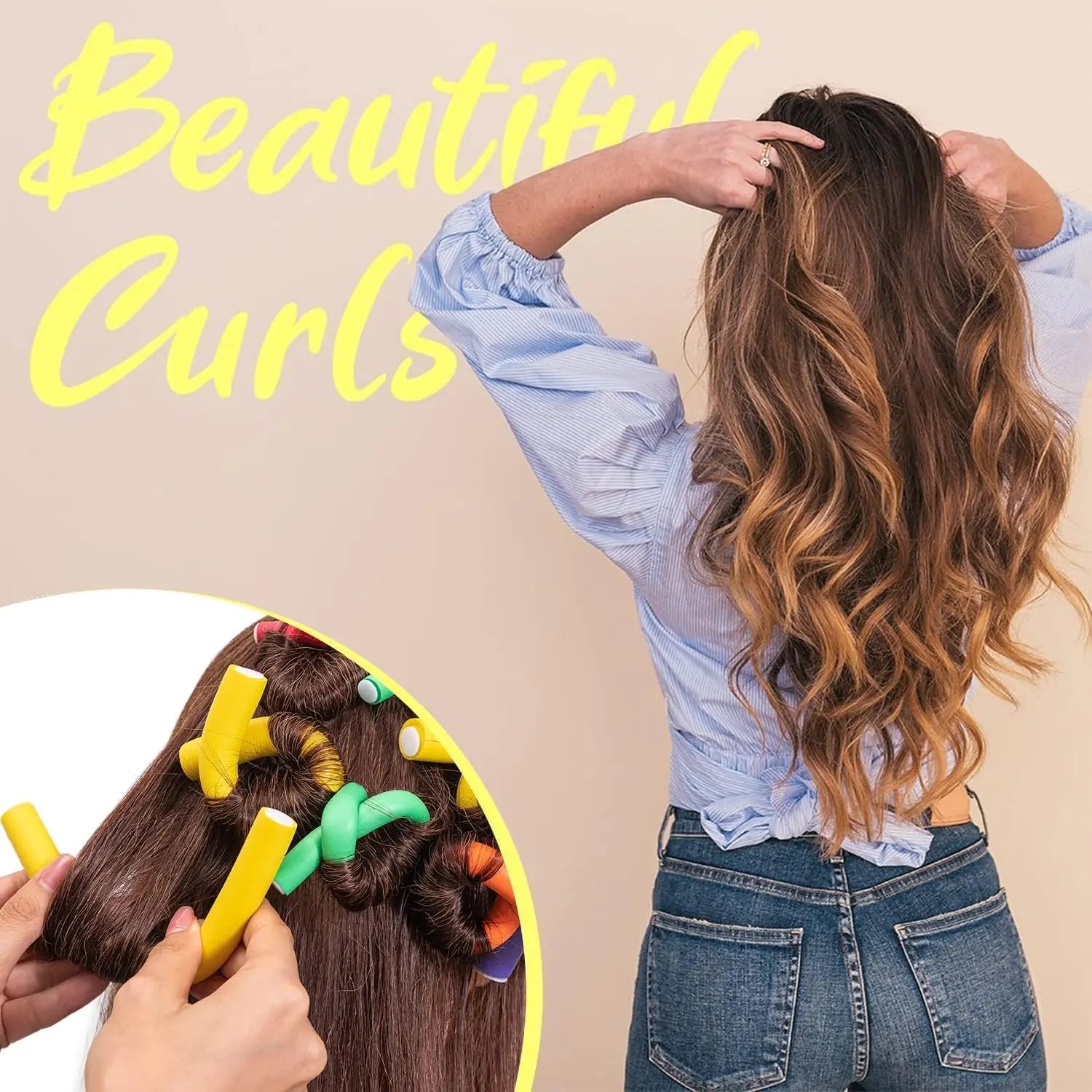 47 PCS 7'' Hair Curlers Rollers Flexi Rods Set – Heatless Foam Curling Rods for Long, Medium, and Short Hair - Vivareflex Online