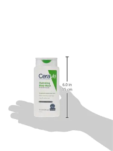 Gel de baño CeraVe para piel seca | Gel de baño hidratante con ácido hialurónico y ceramidas | Sin parabenos, sulfatos ni fragancias | 10 onzas 