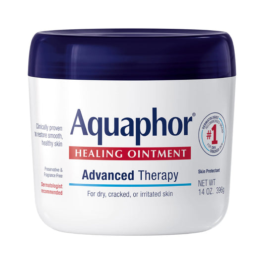 Aquaphor Healing Ointment – Advanced Therapy for Dry Skin, Cracks, & Minor Wounds (14 Oz Jar)