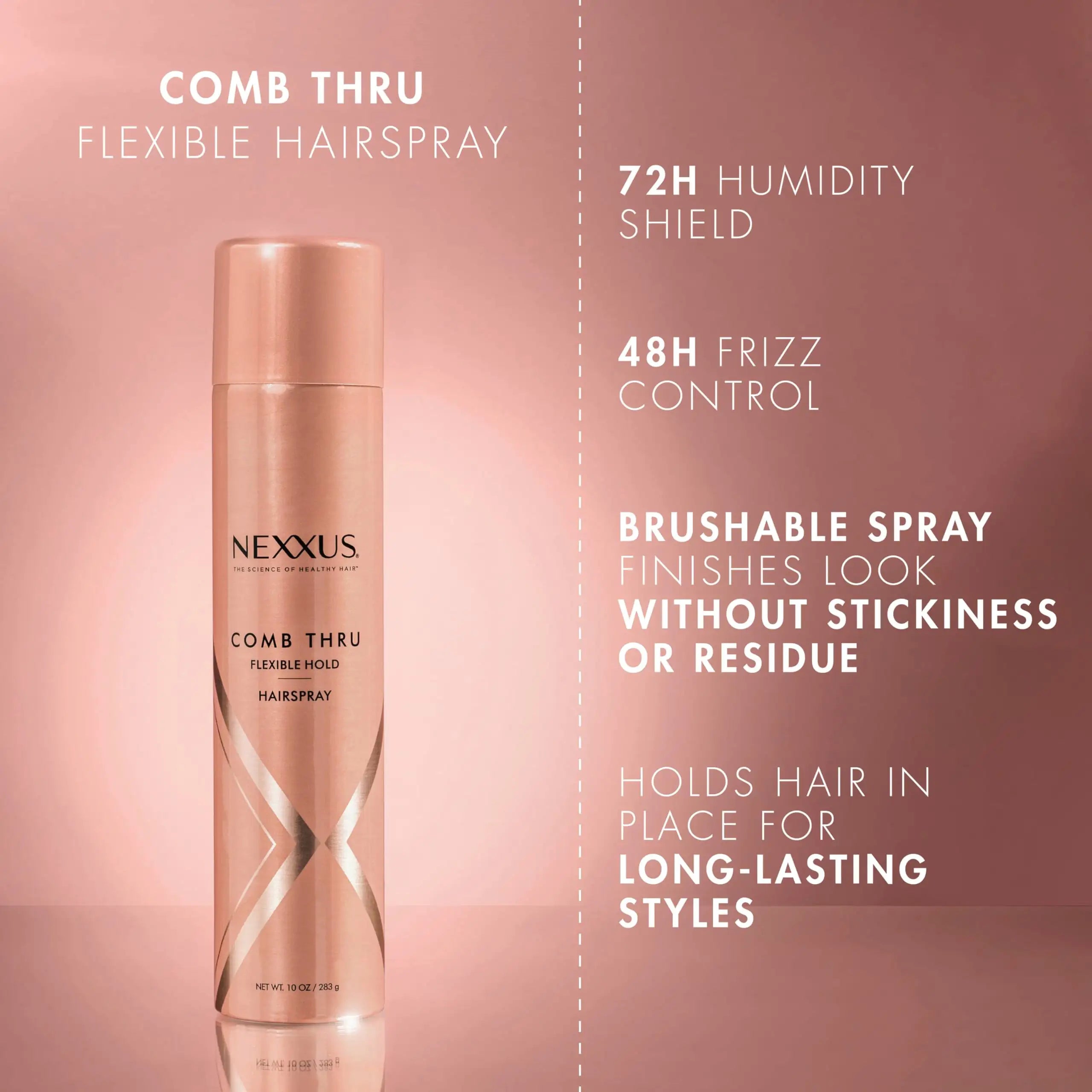 Nexxus Flexible Hold Hairspray Comb Thru for a Lightweight, Brushable Hold, with StyleProtect Technology - Vivareflex Online