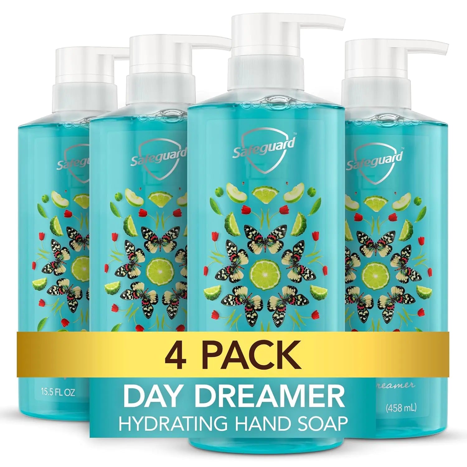 Safeguard Hydrating Liquid Hand Soap, Day Dreamer Scent, 15.5 oz (Pack of 4) – Limited Edition