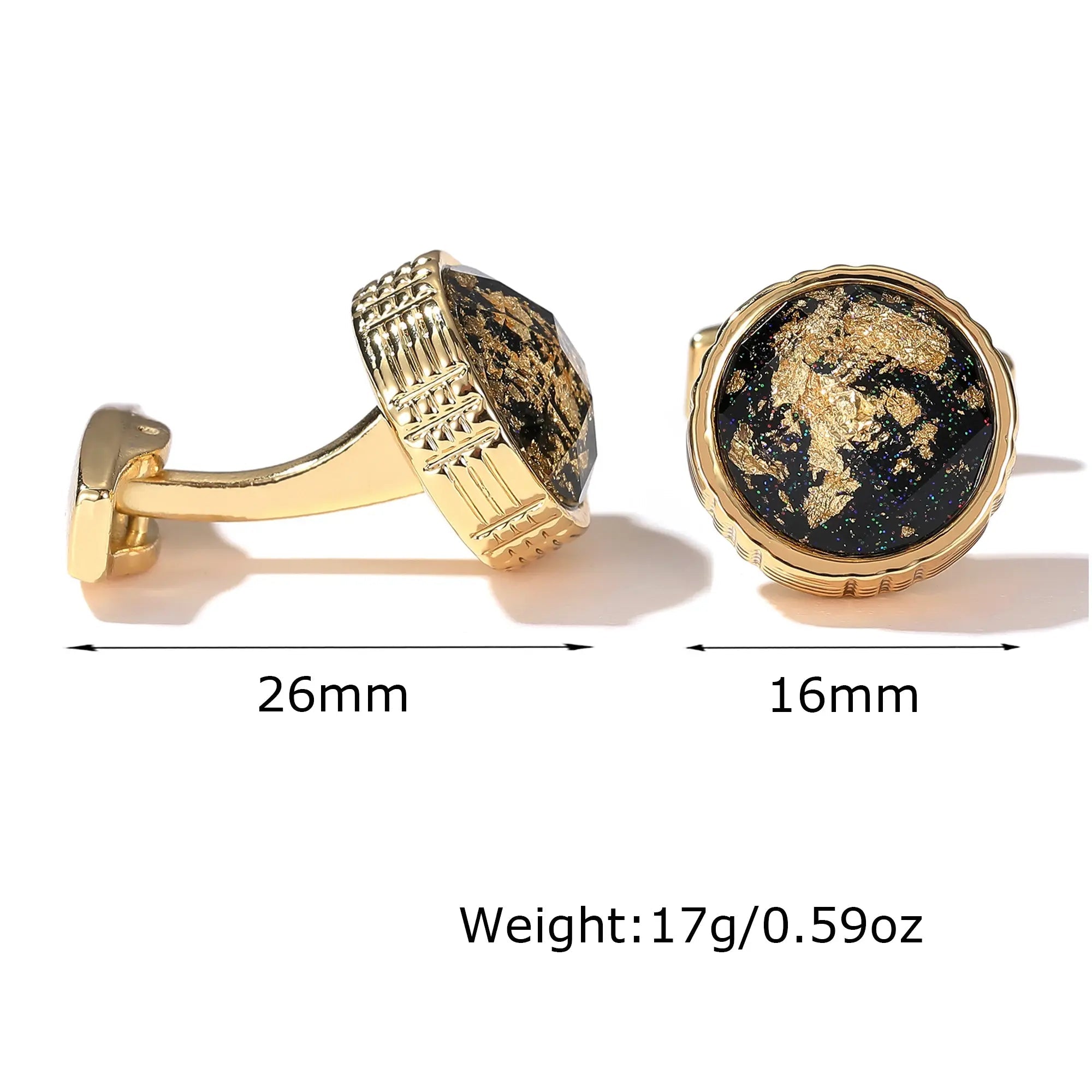 Gold Personalized Round Cufflinks For Men Vivareflex Online