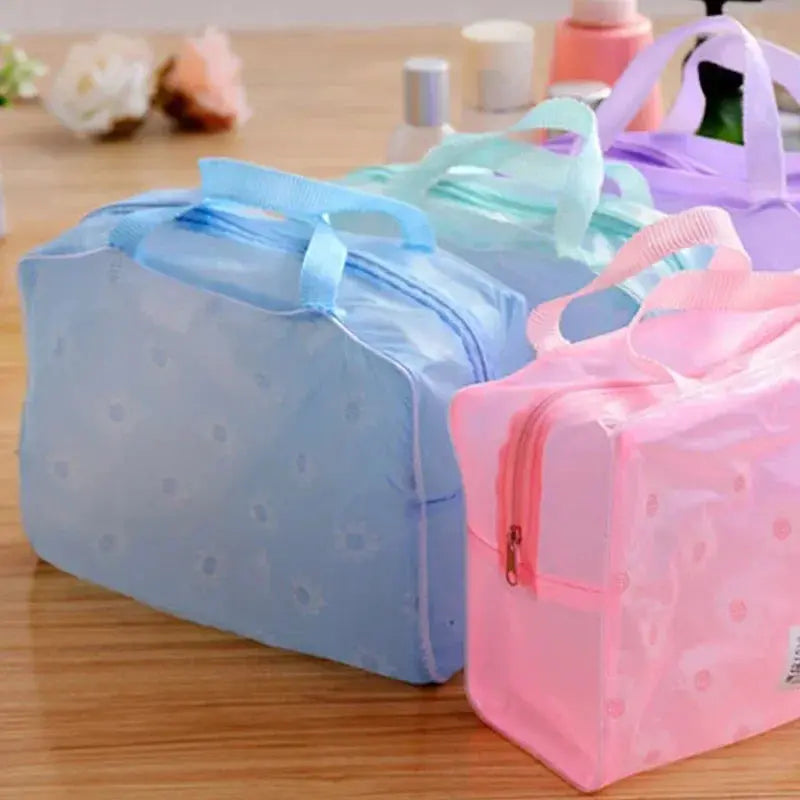 5 Colors Make Up Organizer Bag Toiletry Bathing Storage Bag Women Waterproof Transparent Floral PVC Travel Cosmetic Bag Ultimate Bag Store