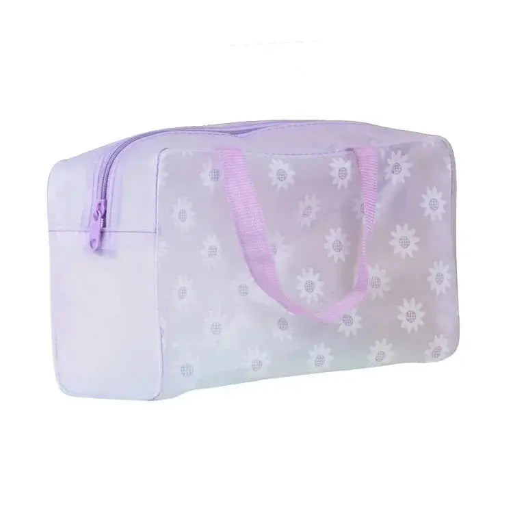 5 Colors Make Up Organizer Bag Toiletry Bathing Storage Bag Women Waterproof Transparent Floral PVC Travel Cosmetic Bag Ultimate Bag Store