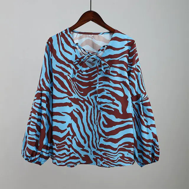 Safari Chic V-neck Blouse Vivareflex Online