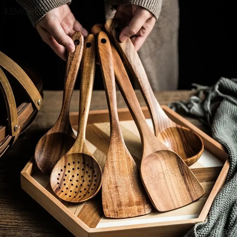 Natural Wood Tableware Spoon Ladle - Vivareflex Online