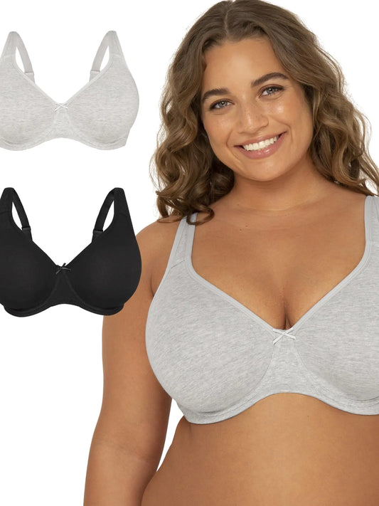 Fit For Me By Fruit of the Loom Women's Plus Size Cotton Unlined Underwire Bra - Pinch-Free Straps