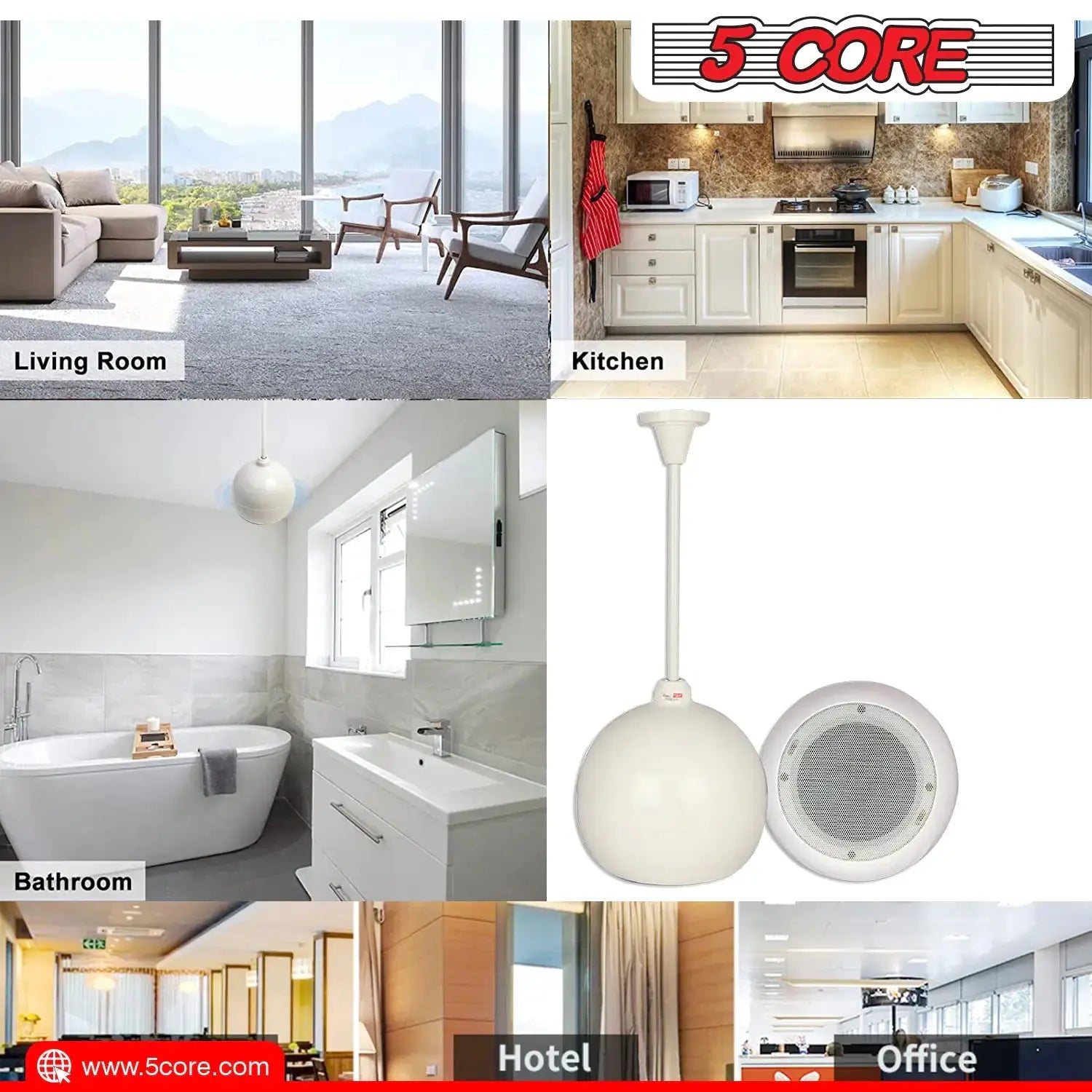 5Core Pendant Hanging Wall Speaker 15W Commercial Ceiling Mount speakers 8 Ohm Office Home Restaurant Vivareflex Online