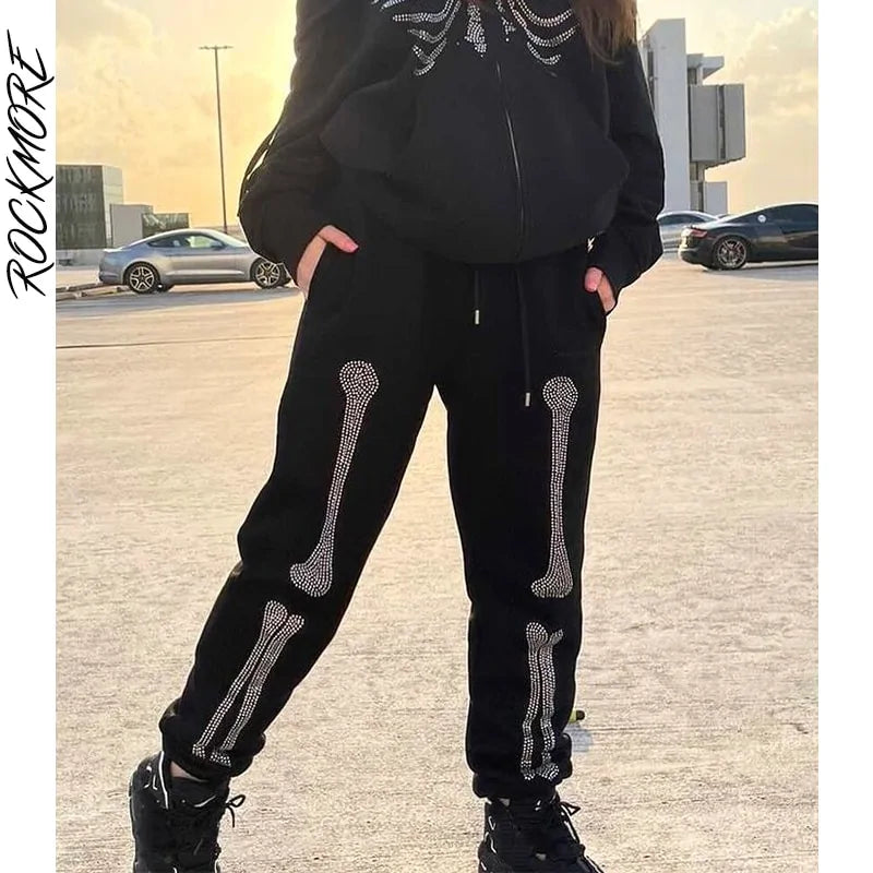 Bone Rhinestone Women Sweatpants and Jacket Vivareflex Online