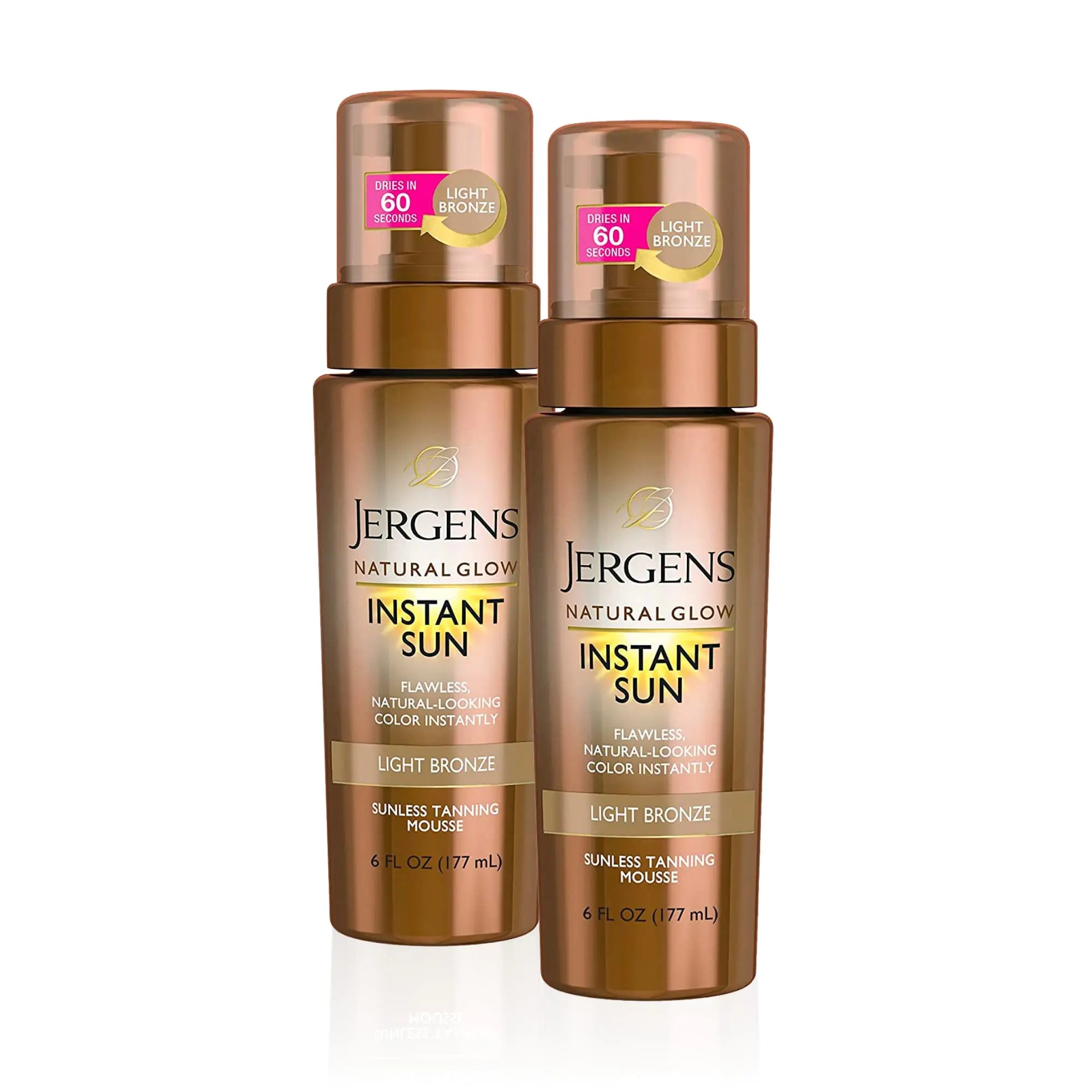 Jergens Natural Glow Instant Self Tanner Mousse, Sunless Tanning Light Bronze Tan - Vivareflex Online