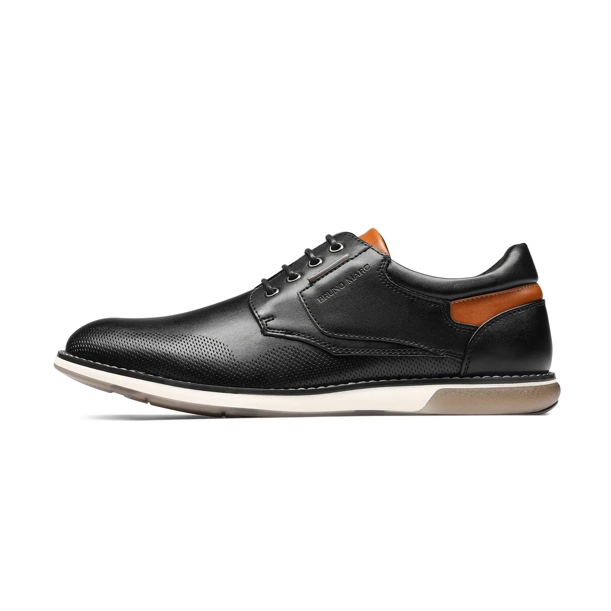 Chaussures Oxford décontractées pour hommes Bruno Marc Baskets Derby formelles d'affaires 10 larges noires