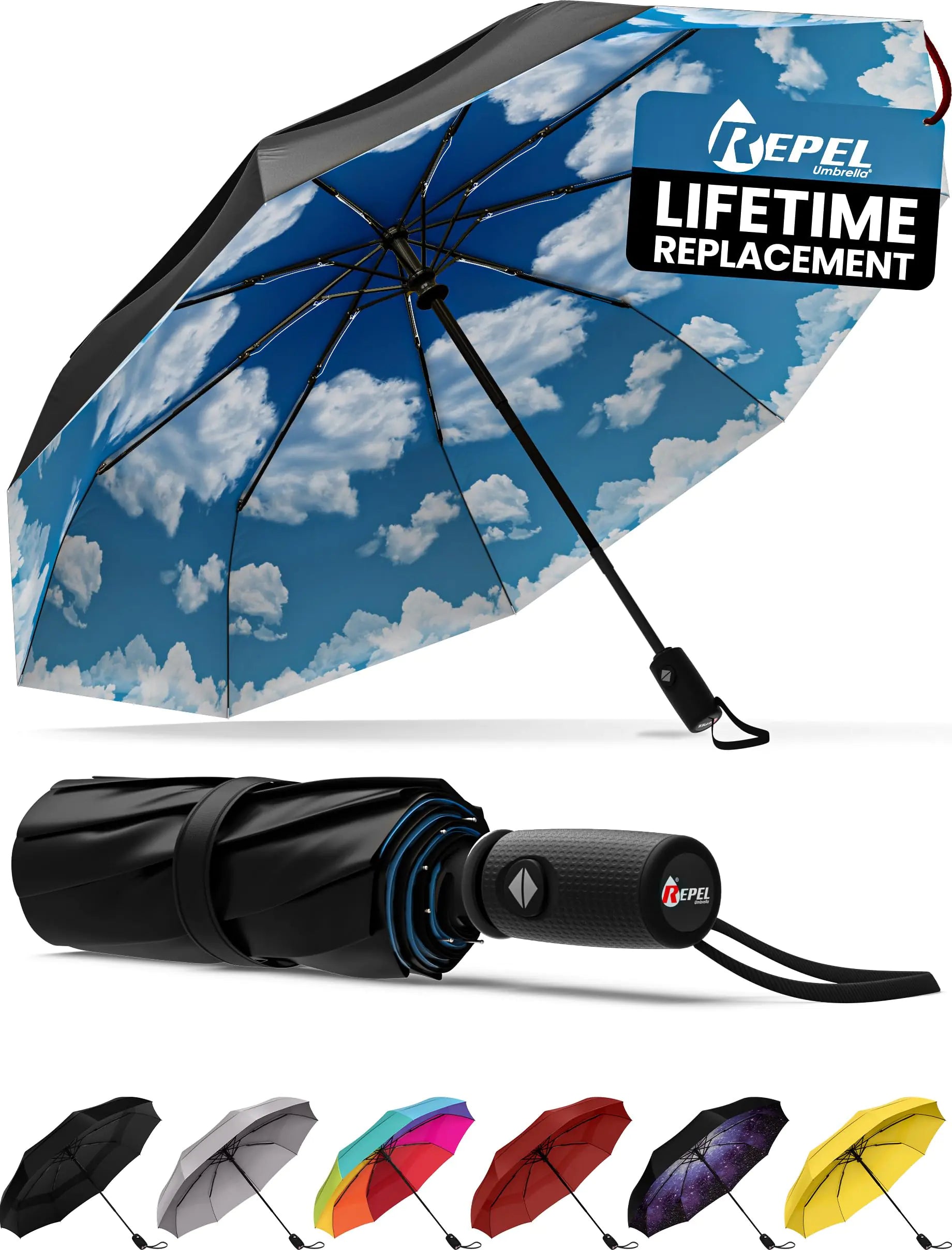 Repel Umbrella Windproof Travel Umbrella - Auto Open & Close, Compact & Durable - Vivareflex Online