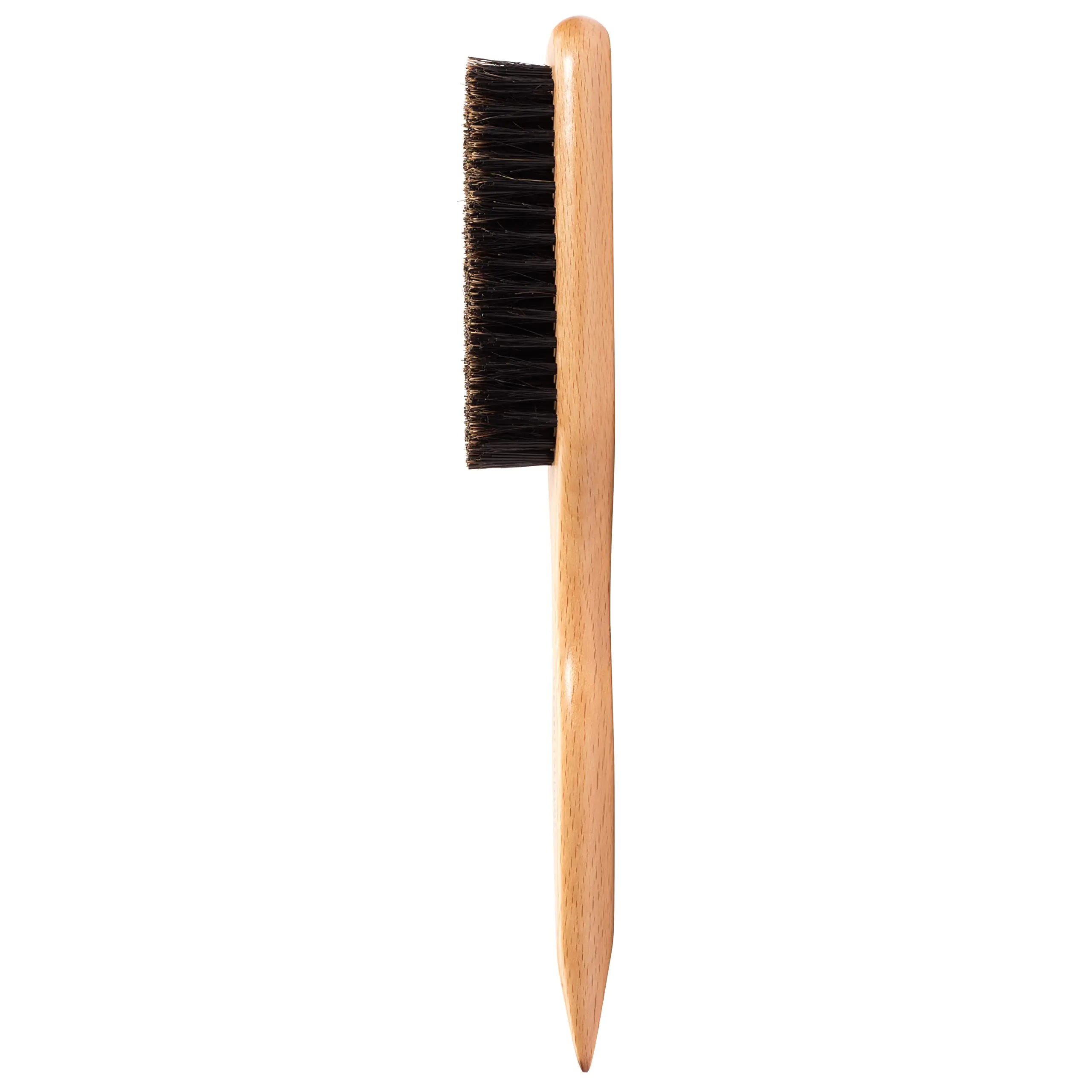 Brosse à cheveux en poils de sanglier GranNaturals pour chignon lisse et lissage des cheveux de bébé, des cheveux rebelles et du contrôle des bords - Brosse à cheveux pour crêper et crêper avec large queue de rat pour sectionner et séparer