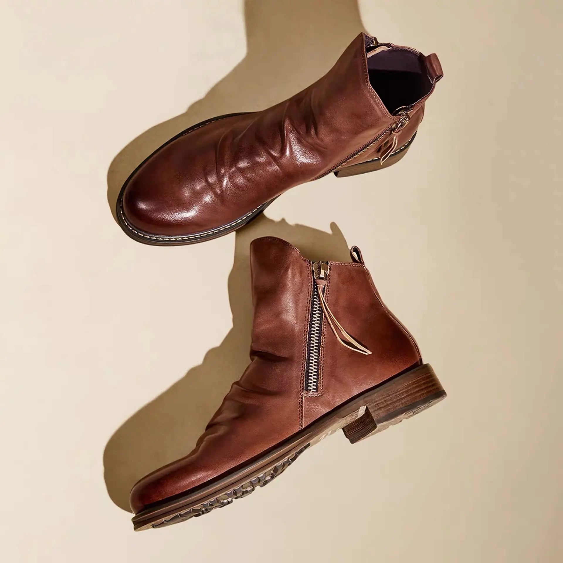 Retro Ankle Non-Slip Leather Boots Men Vivareflex Online