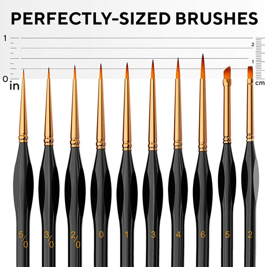 Elite Miniature Art Brush Set - 10 Detail Brushes for Fine Art Vivareflex Online