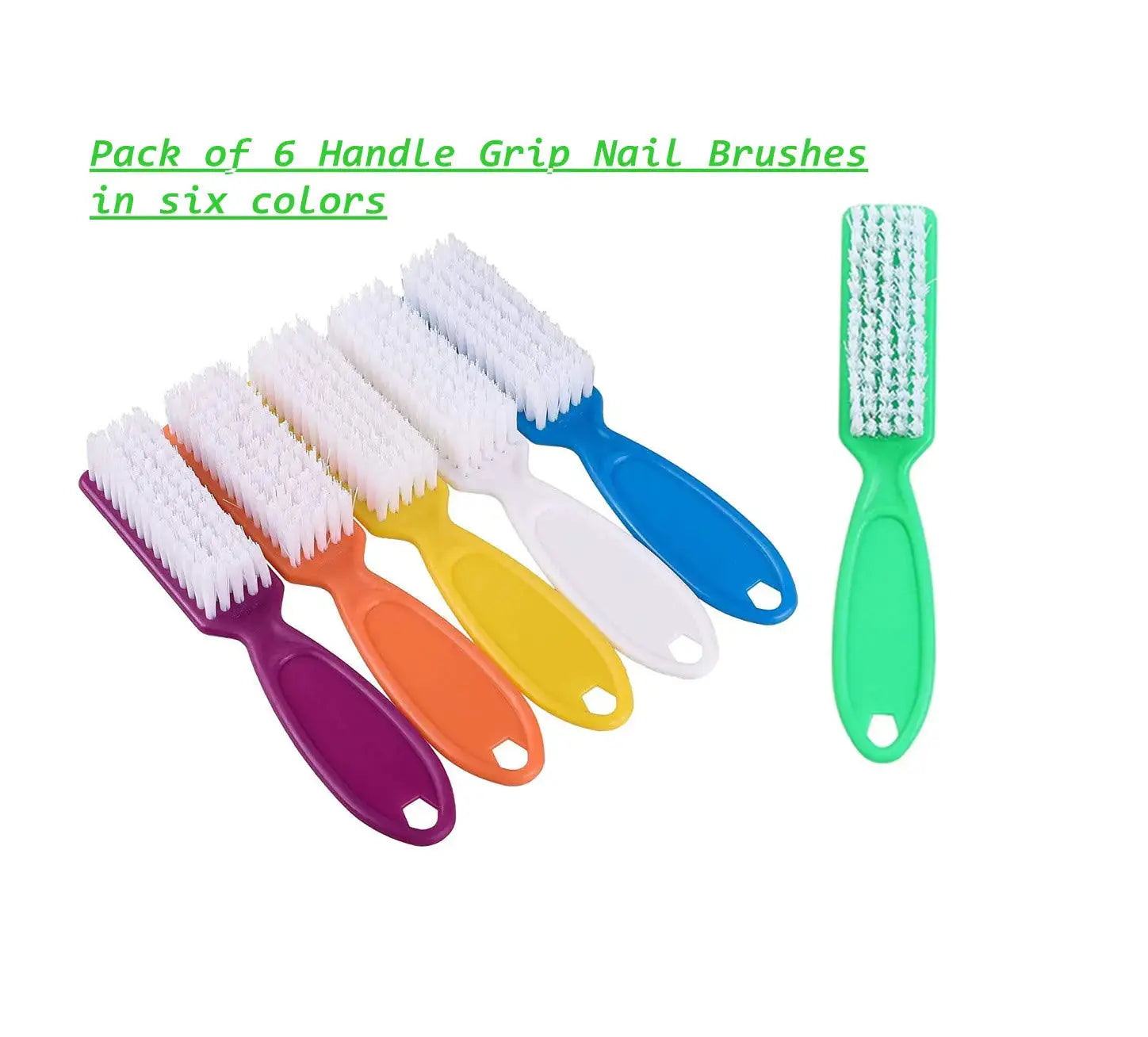 6 Pcs Handle Grip Nail Brush Nail Cleaning_Vivareflex_Online